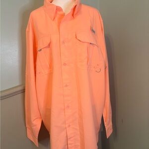 Men's Bright Orange Casual Button Down Shirt